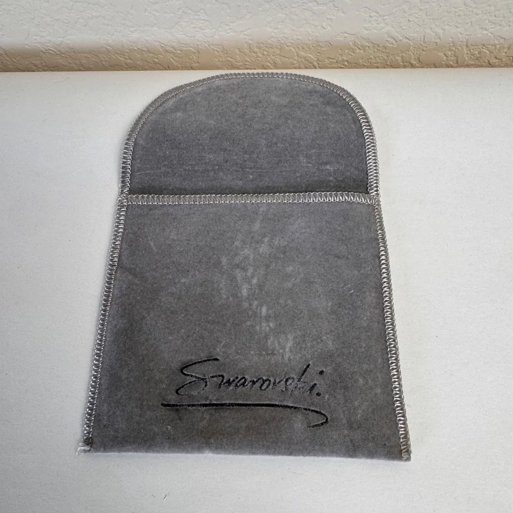 Swarovski Jewelry Pouch Vintage Gray Storage Envelope Dust Bag Empty